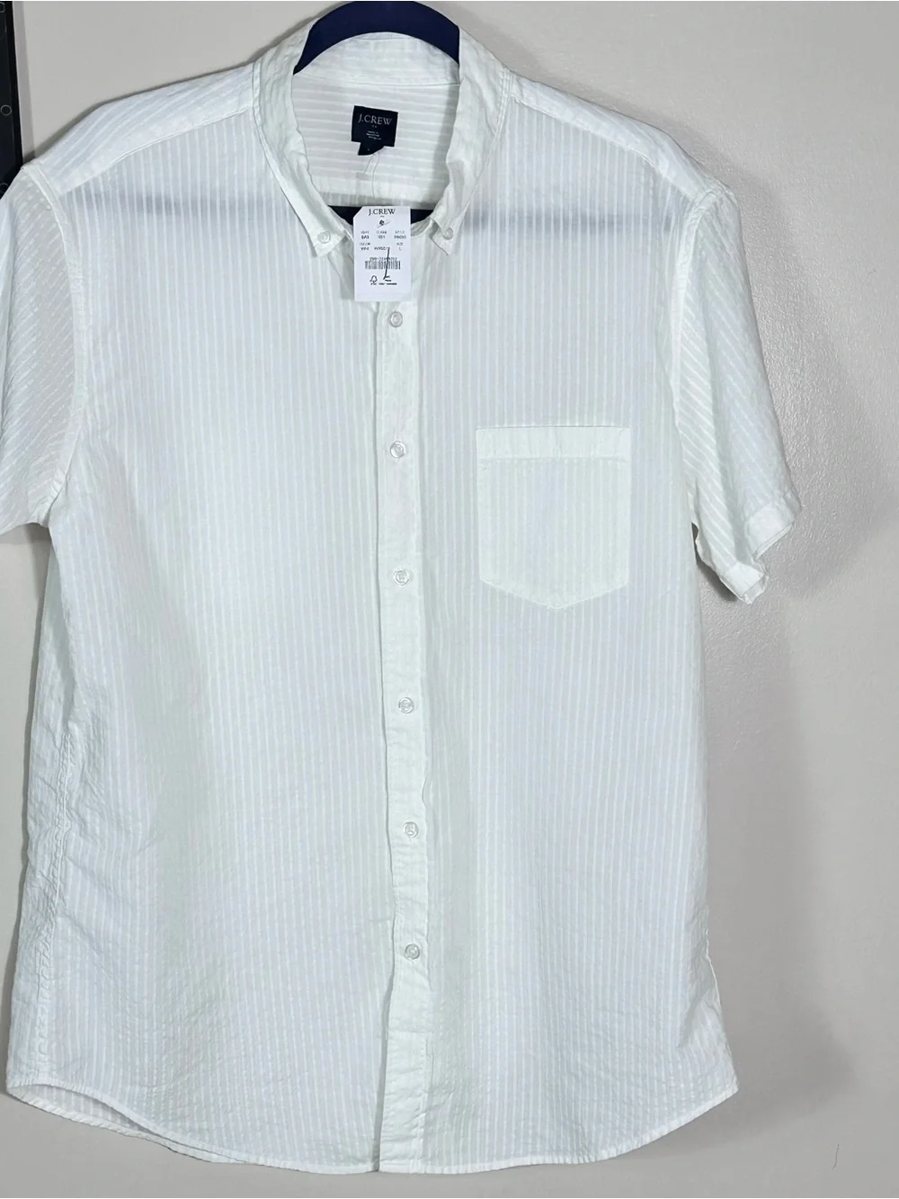 J. Crew White Short-Sleeve Button-Down Shirt 100% cotton